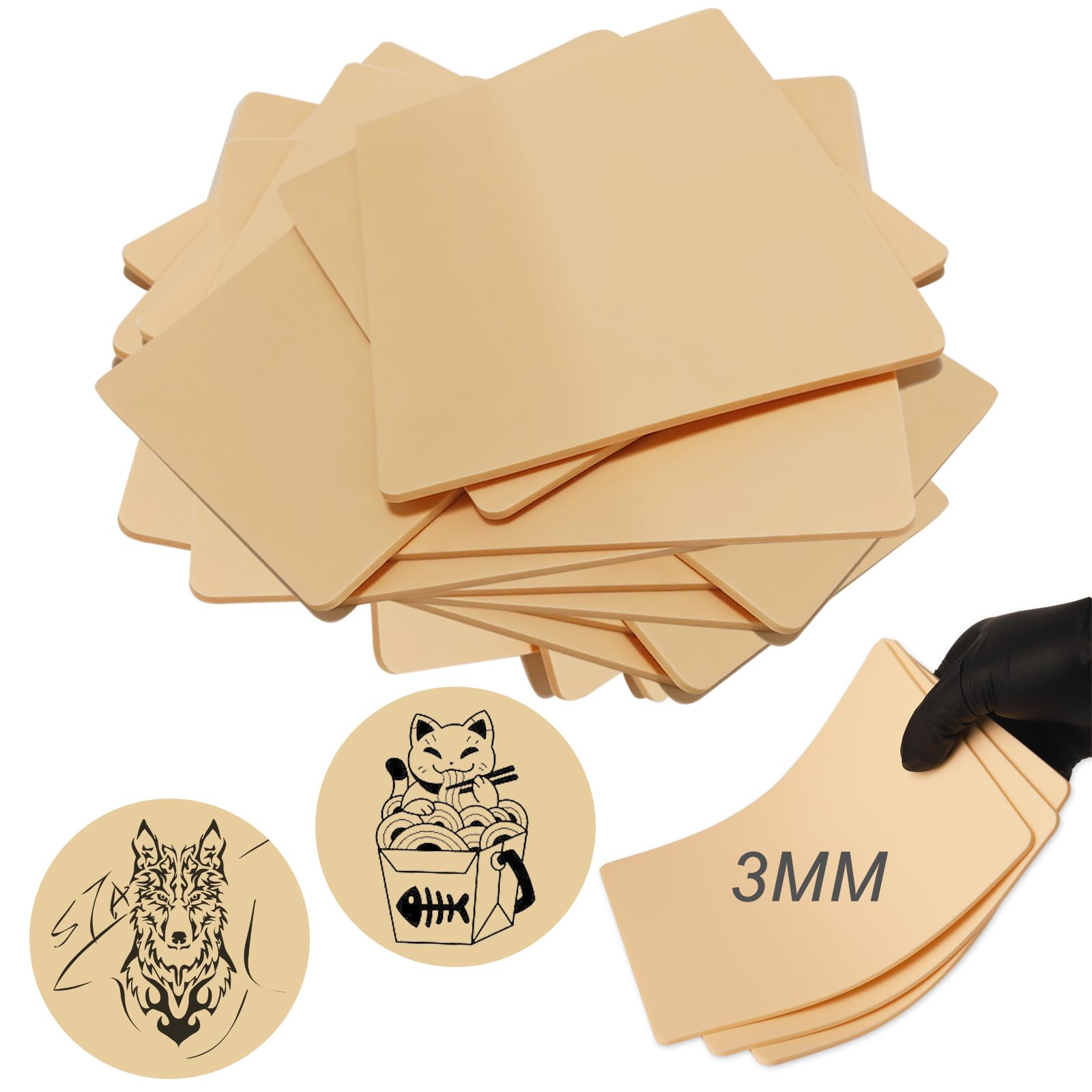 Emalla peau tatouage silicone 3mm face, sensation réaliste et pratique pour maîtriser profondeur et contour.