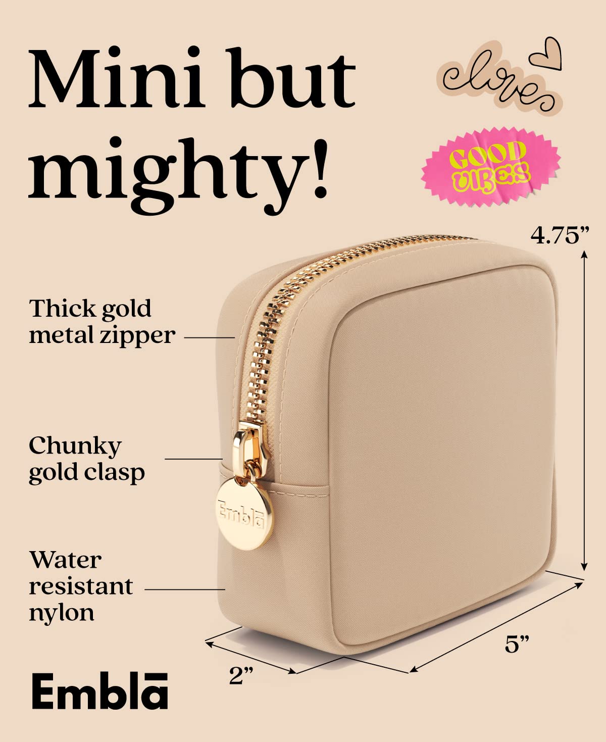 Pochette Embla Toilette Imperméable, protège vos soins en voyage.