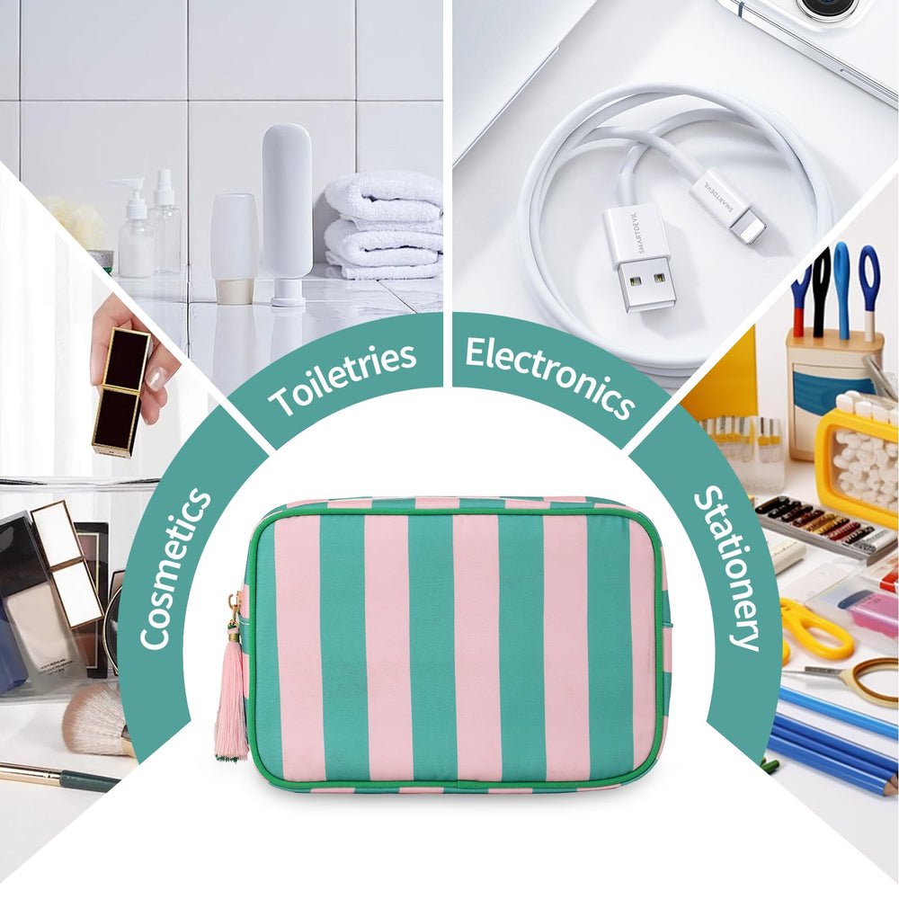 EMBRUNIOICE sac-maquillage grand-format, espace pour pinceaux et bases.