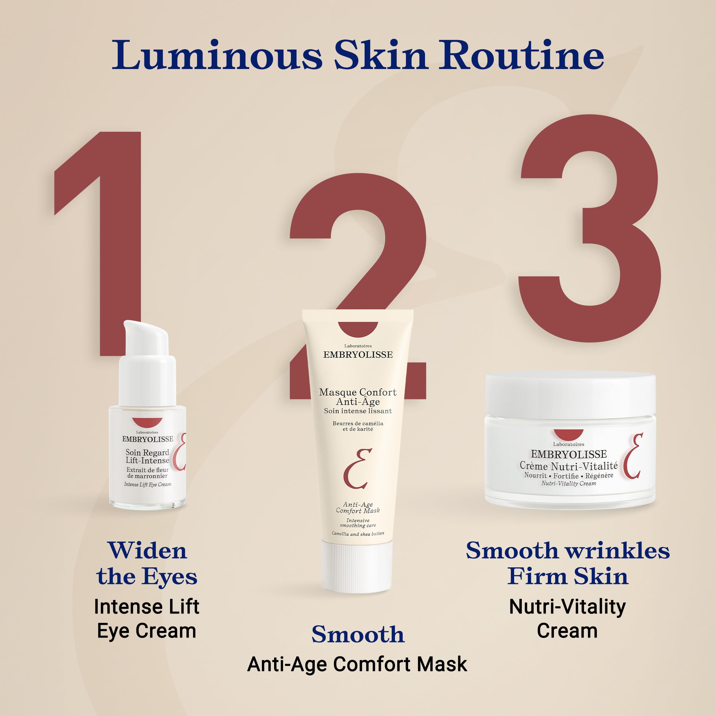 Application du masque Embryolisse sur le visage la nuit.