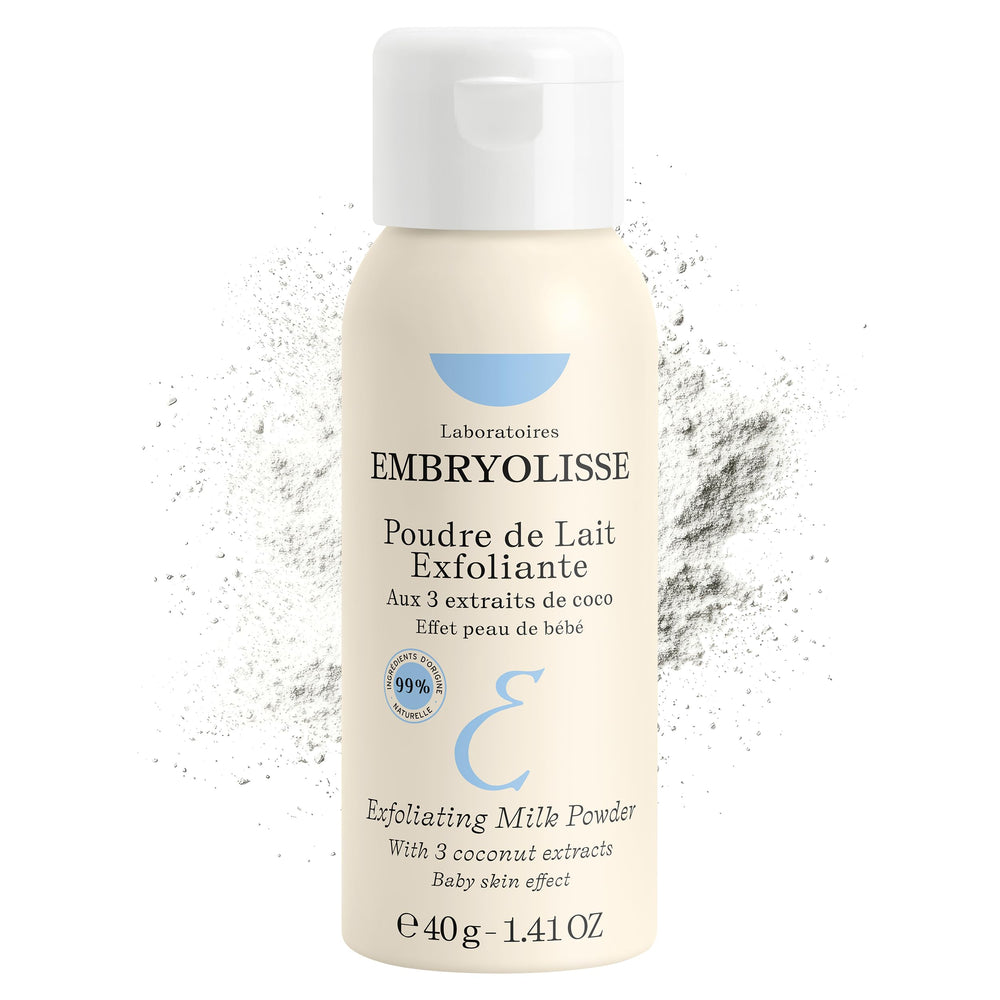 Embryolisse gommage poudre visage: exfoliation douce pour peau lisse et lumineuse.