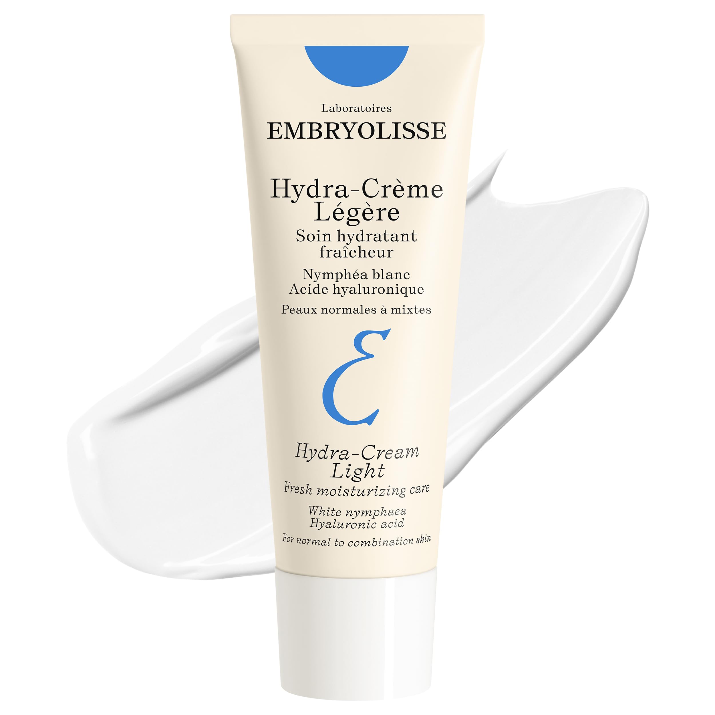 Embryolisse Hydra-Cream Light—bouteille élégante; hydratation légère prête à l'emploi.