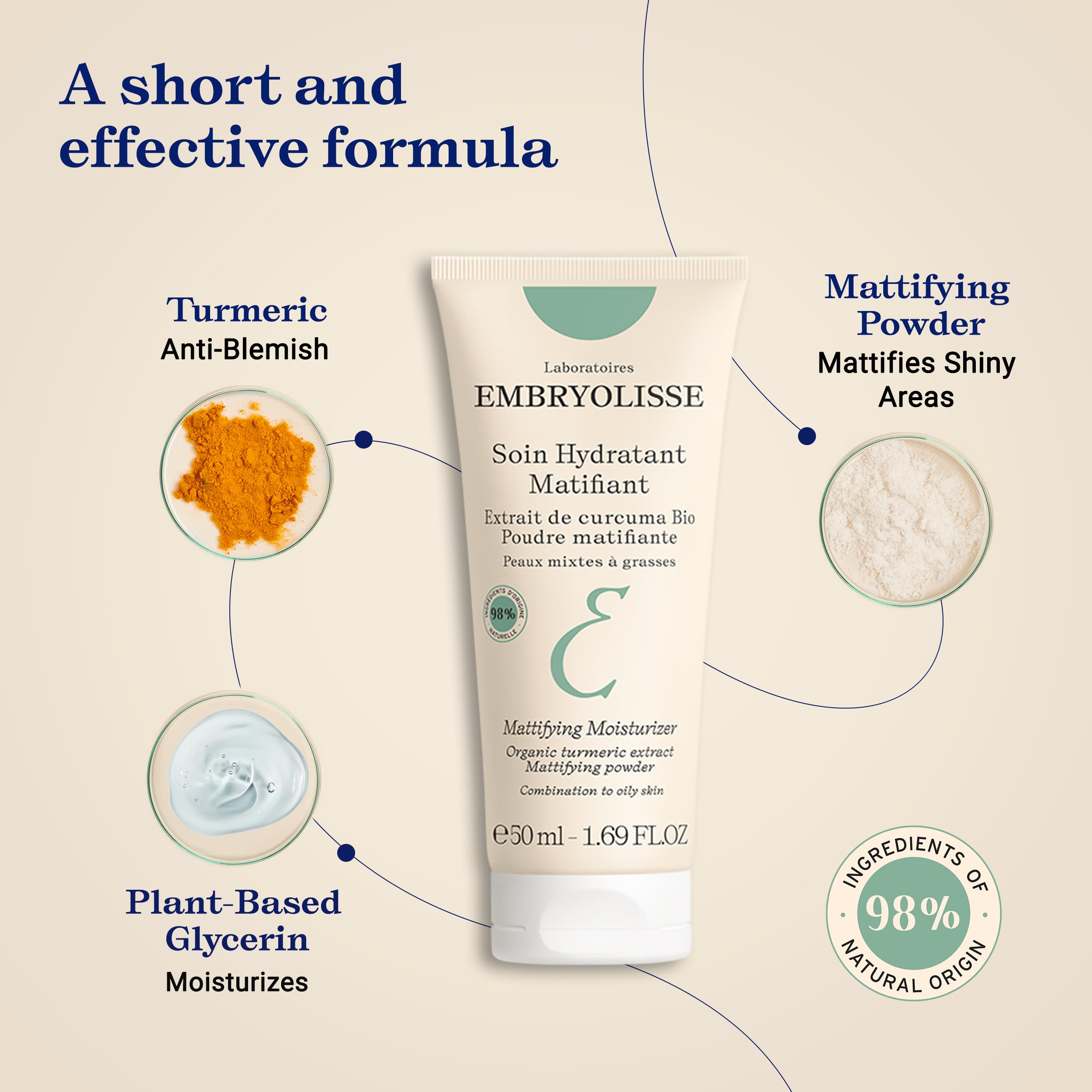 Embryolisse Hydratation légère pour peau grasse—confort sans lourdeur.