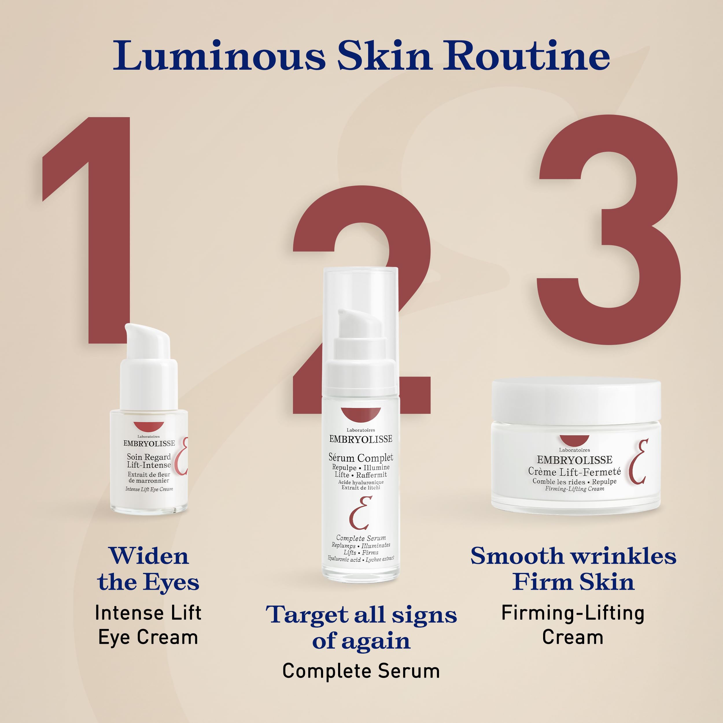 Regard plus lumineux après utilisation régulière d’Embryolisse Intense Lift