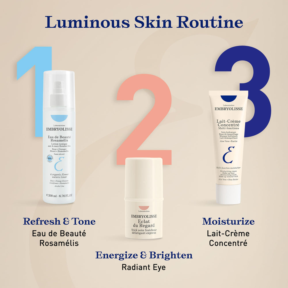 Embryolisse Lait-Crème Concentré utilisée comme base maquillage pour peau lisse.