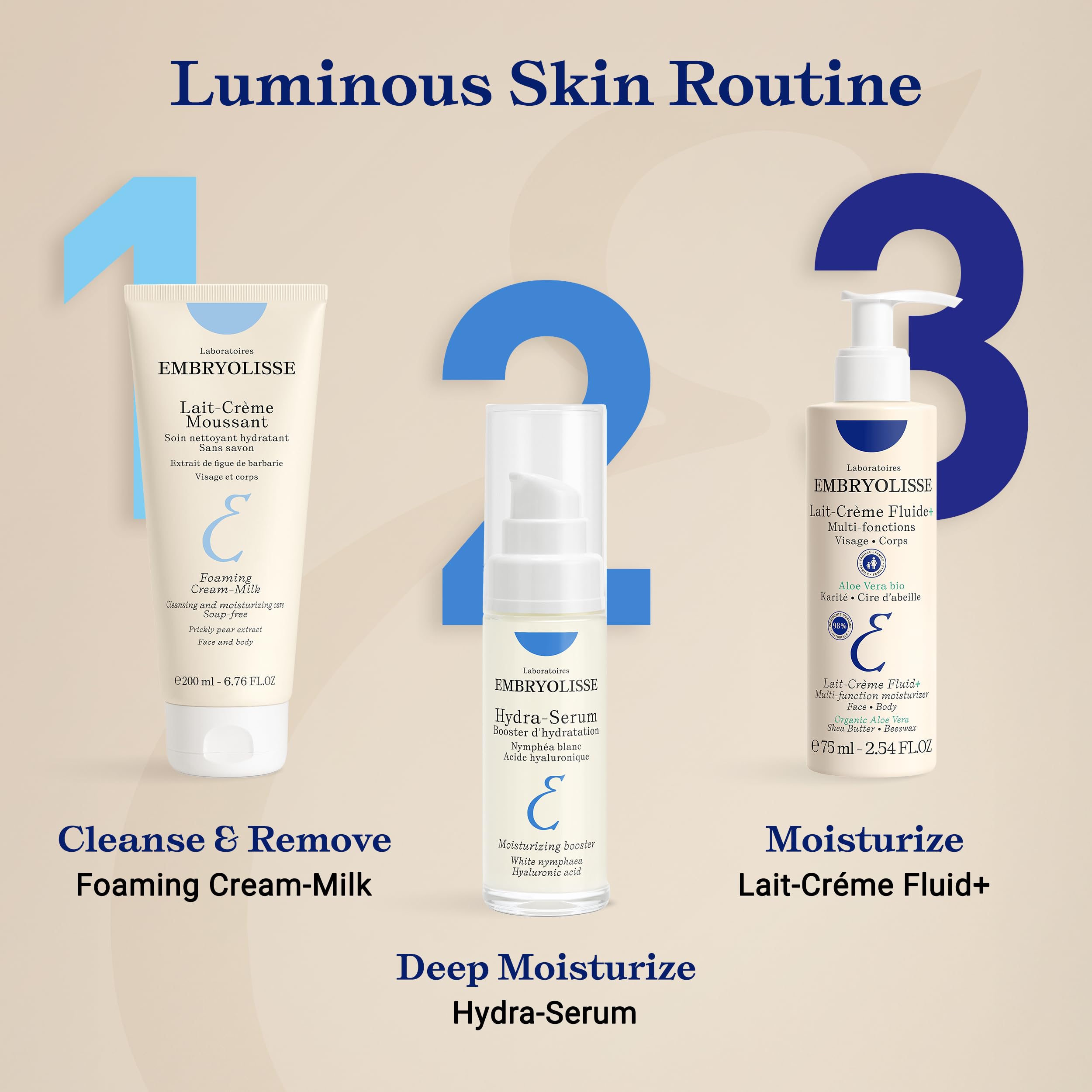 Embryolisse Lait Crème Fluid+ formule naturelle, soin tout-en-un.