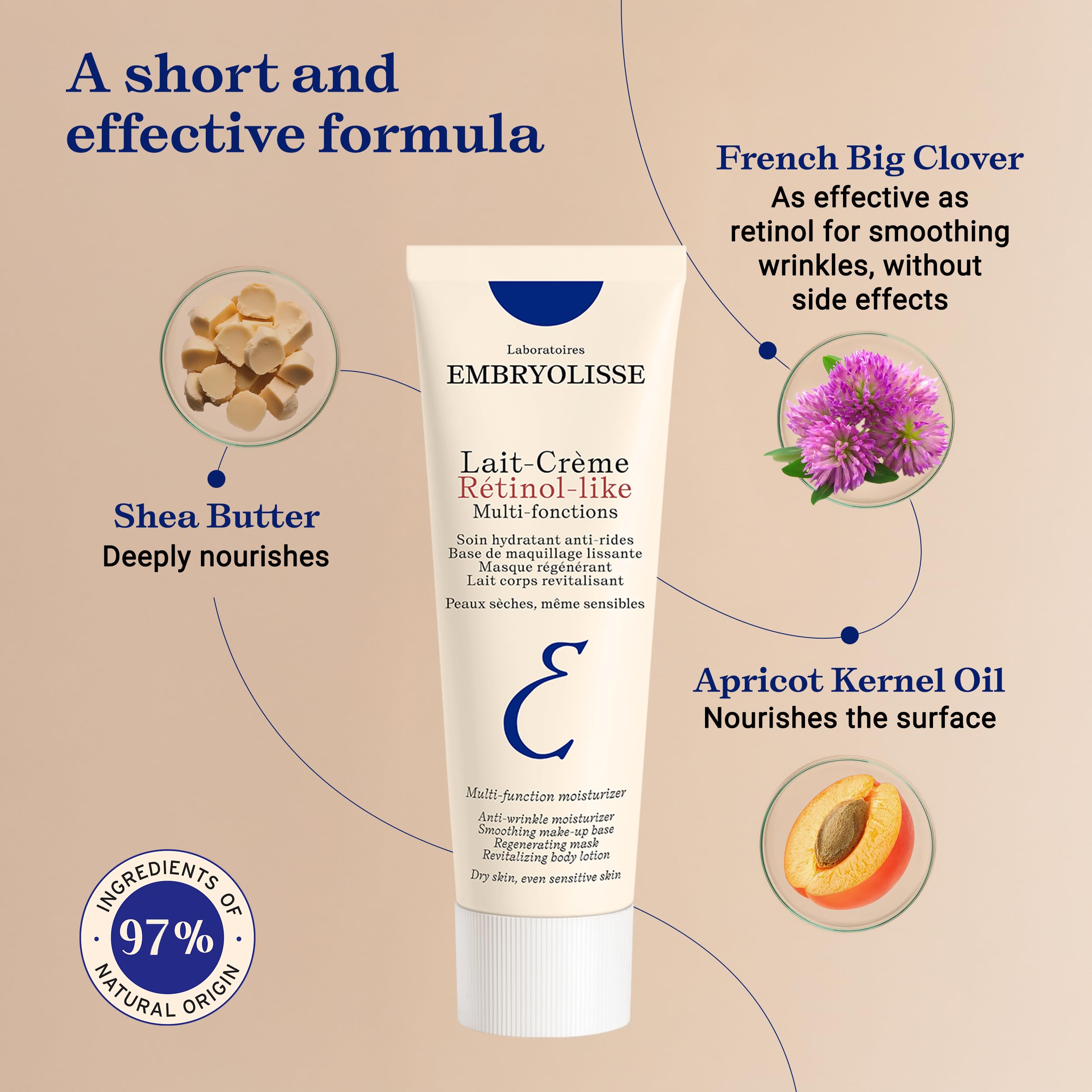 Embryolisse Lait-Crème Retinol Alternative – base maquillage légère prête à l'emploi.