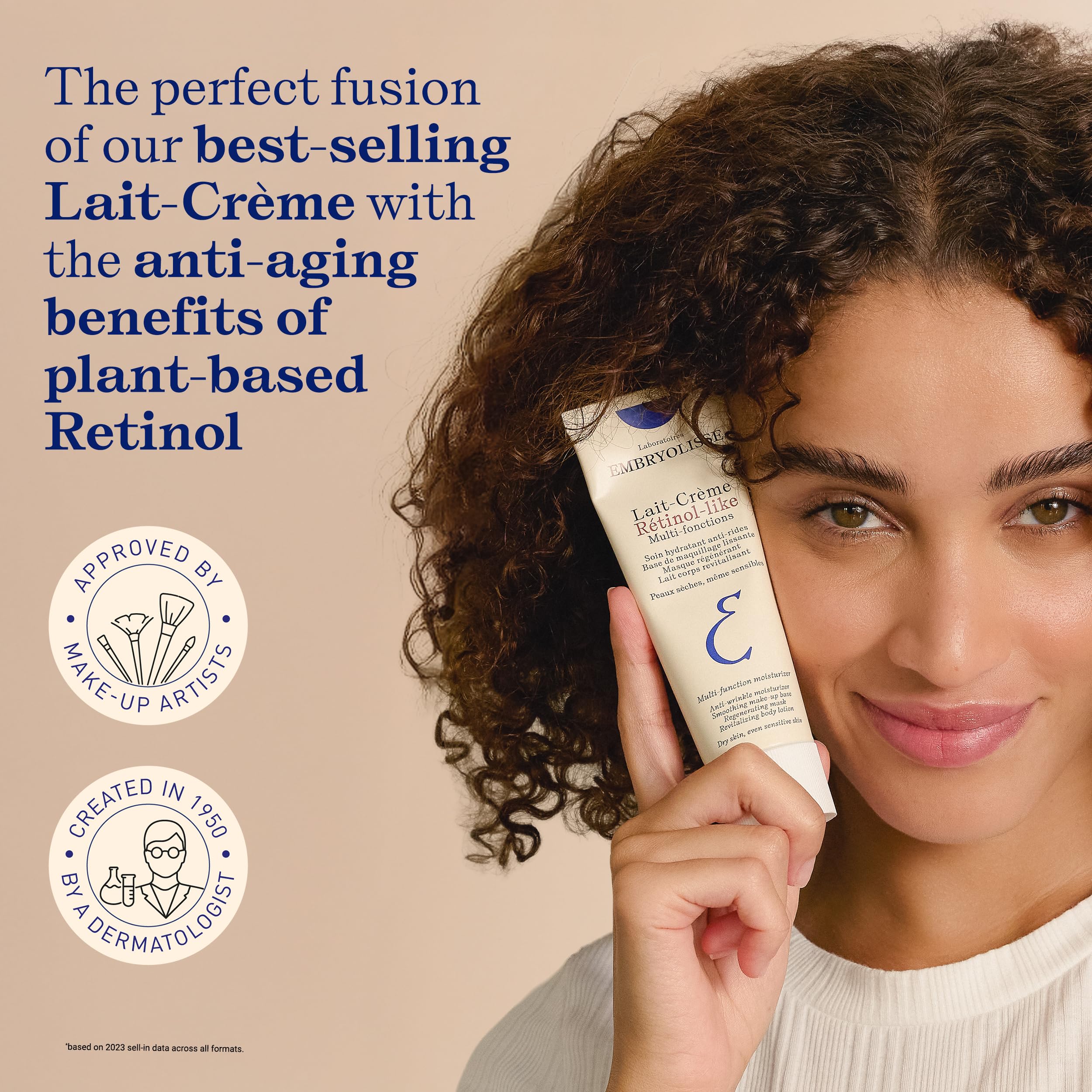 Embryolisse Lait-Crème Retinol Alternative – texture soyeuse, base idéale pour maquillage.
