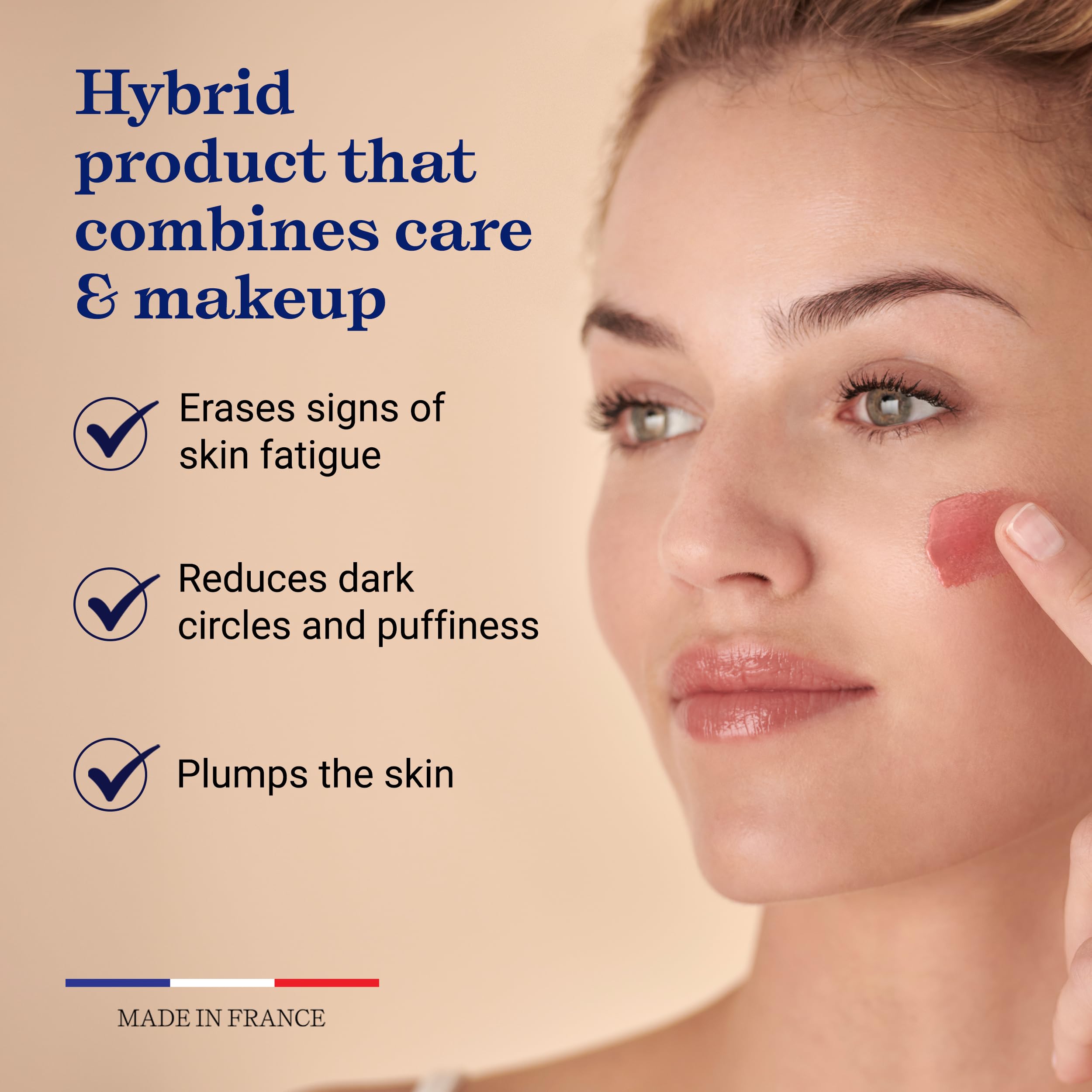 Swatch Rose de Embryolisse Radiant Complexion Creme, teinte universelle