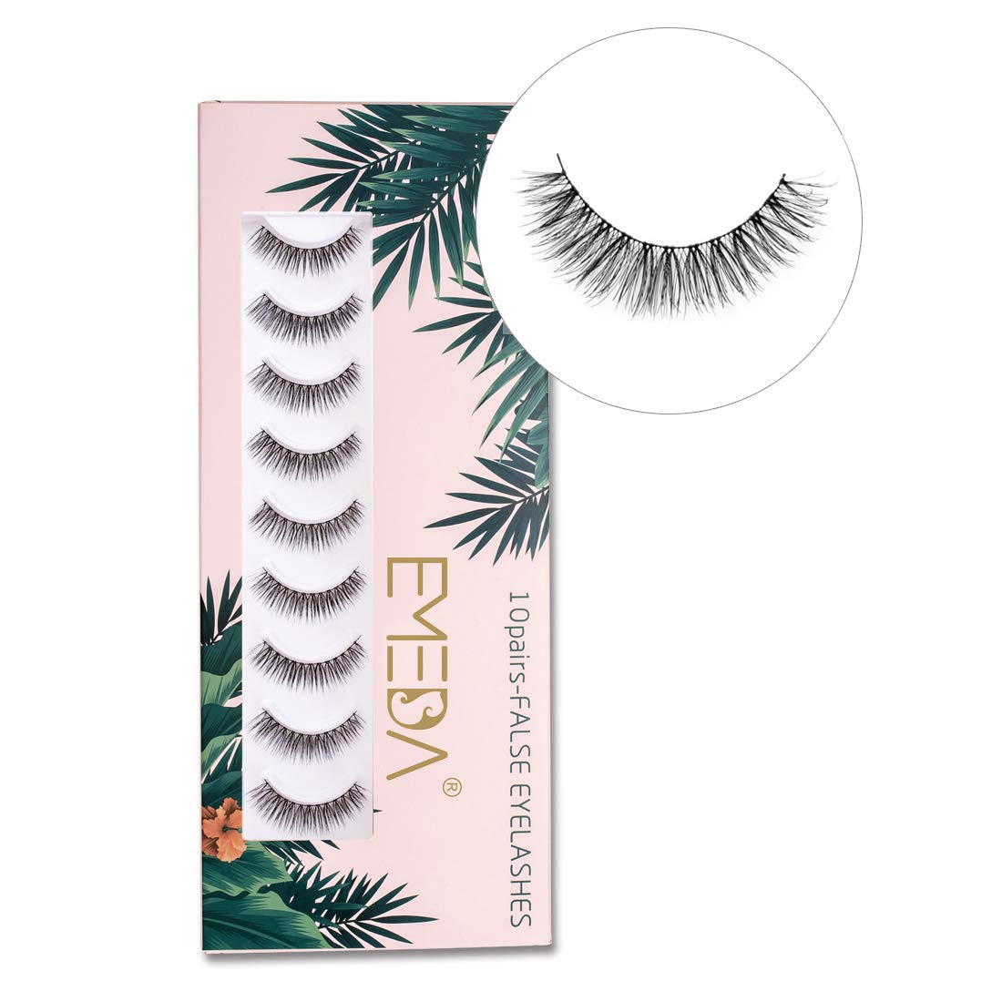 EMEDA 002 cils naturels avec bande transparente pour un look discret et confortable.