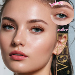 Cils EMEDA brun 14mm avec bande transparente, look amical et naturel pour un maquillage rapide.