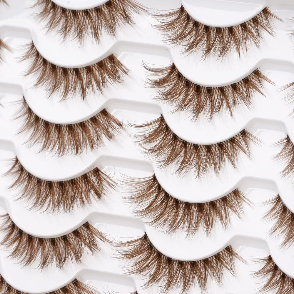 Cils EMEDA brun 14mm, effet 3D doux pour un regard naturel et élégant.