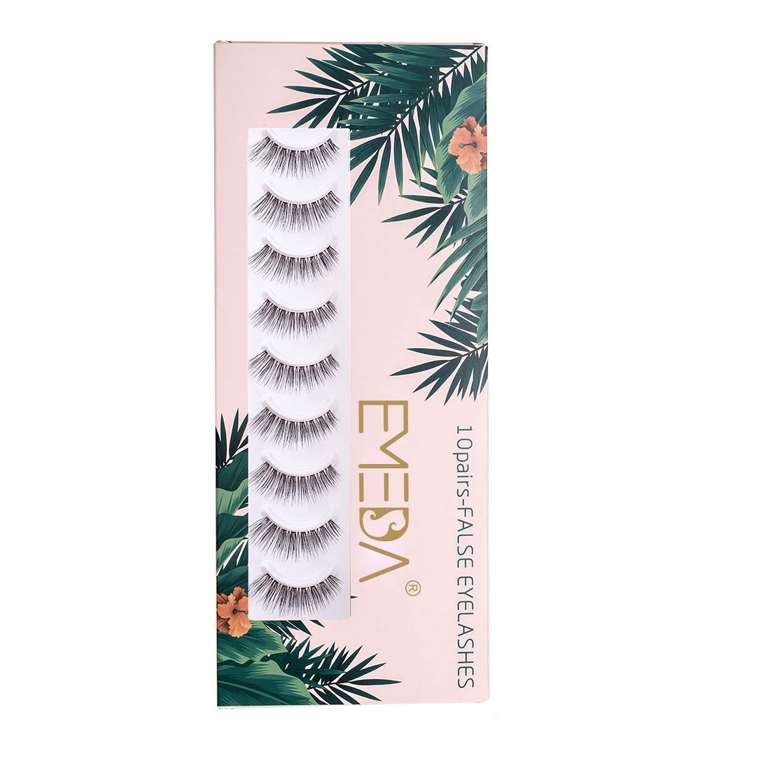 Cils EMEDA naturels au regard discret, bande mince 0-01mm et longueur 12mm, 10 paires.