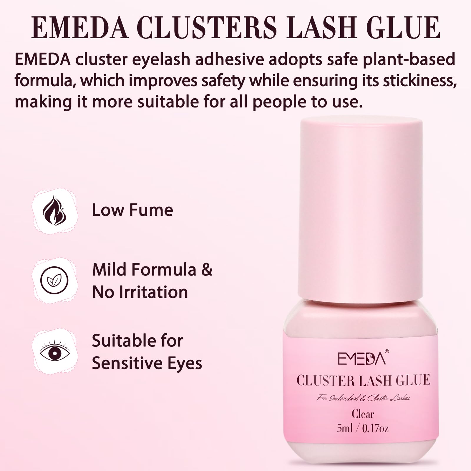 EMEDA Colle cils Open Eyes 3s, embout applicateur, pose rapide et précise.