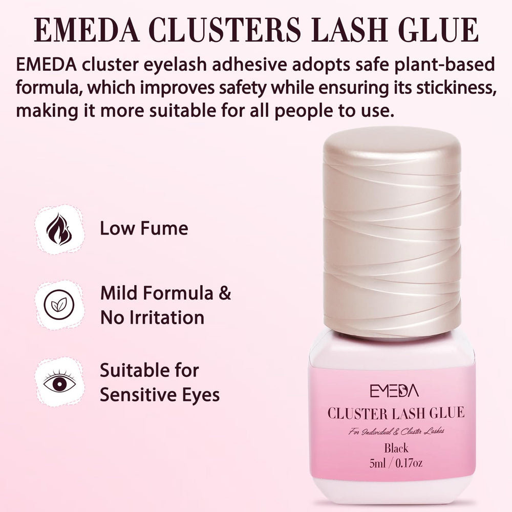 EMEDA Colle cils tenue longue et imperméable pour clusters.