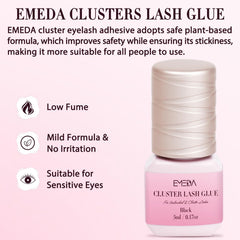 EMEDA Colle cils tenue longue et imperméable pour clusters.