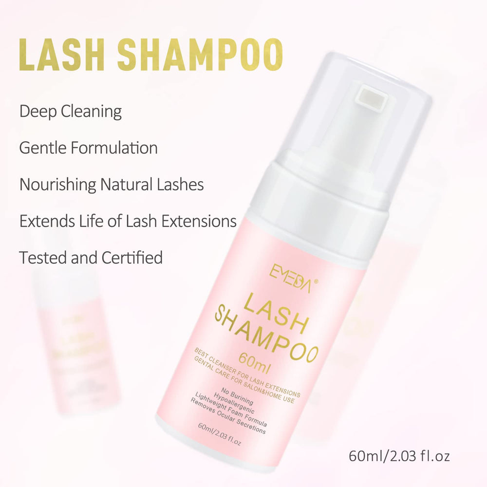 EMEDA Lash Shampoo embout brosse douce nettoie délicatement les cils.