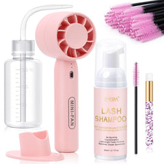 EMEDA kit nettoyage cils avec ventilateur USB portable favorise un séchage rapide des extensions