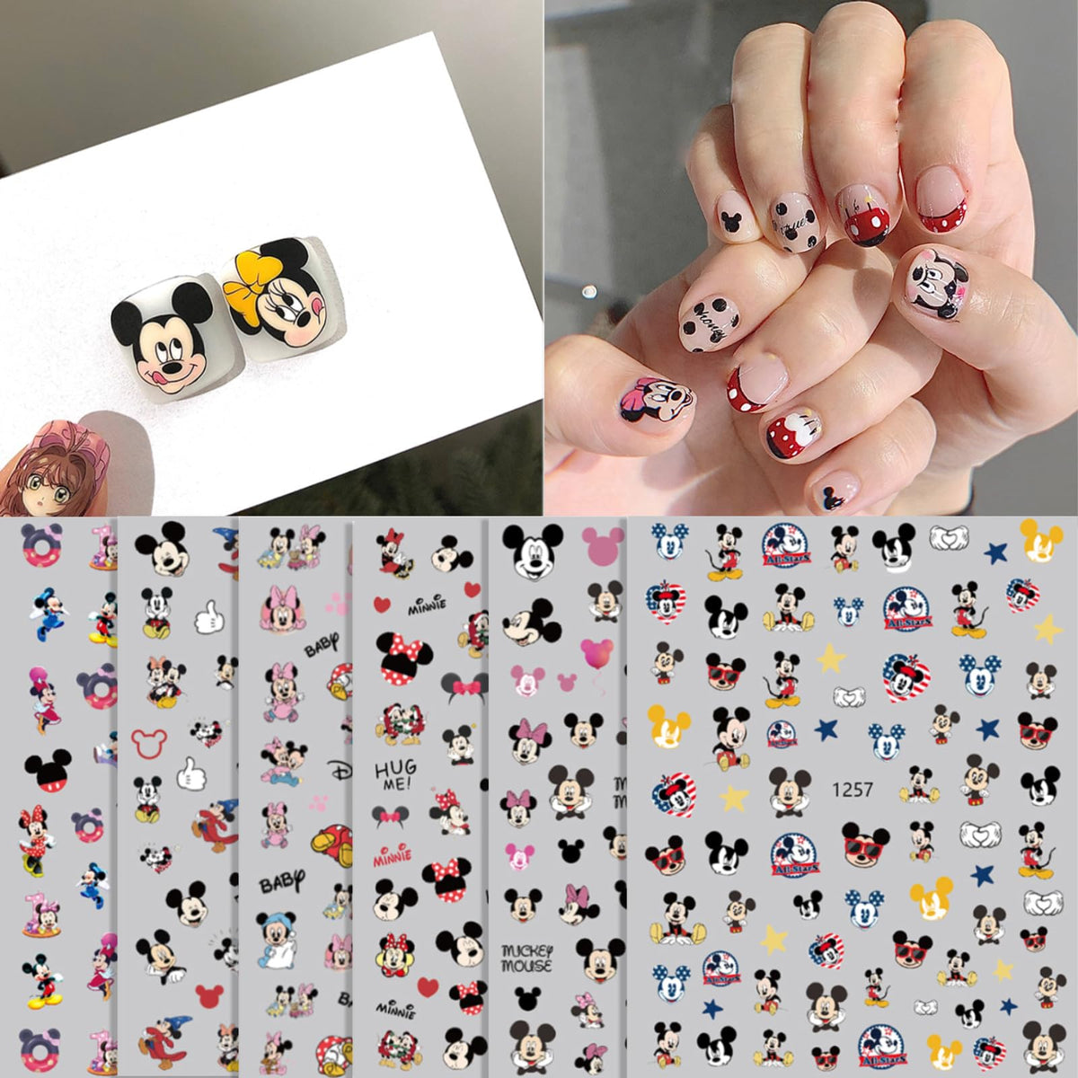 Emifunny 6Pieces 3D souris: décoration ongles rapide et facile