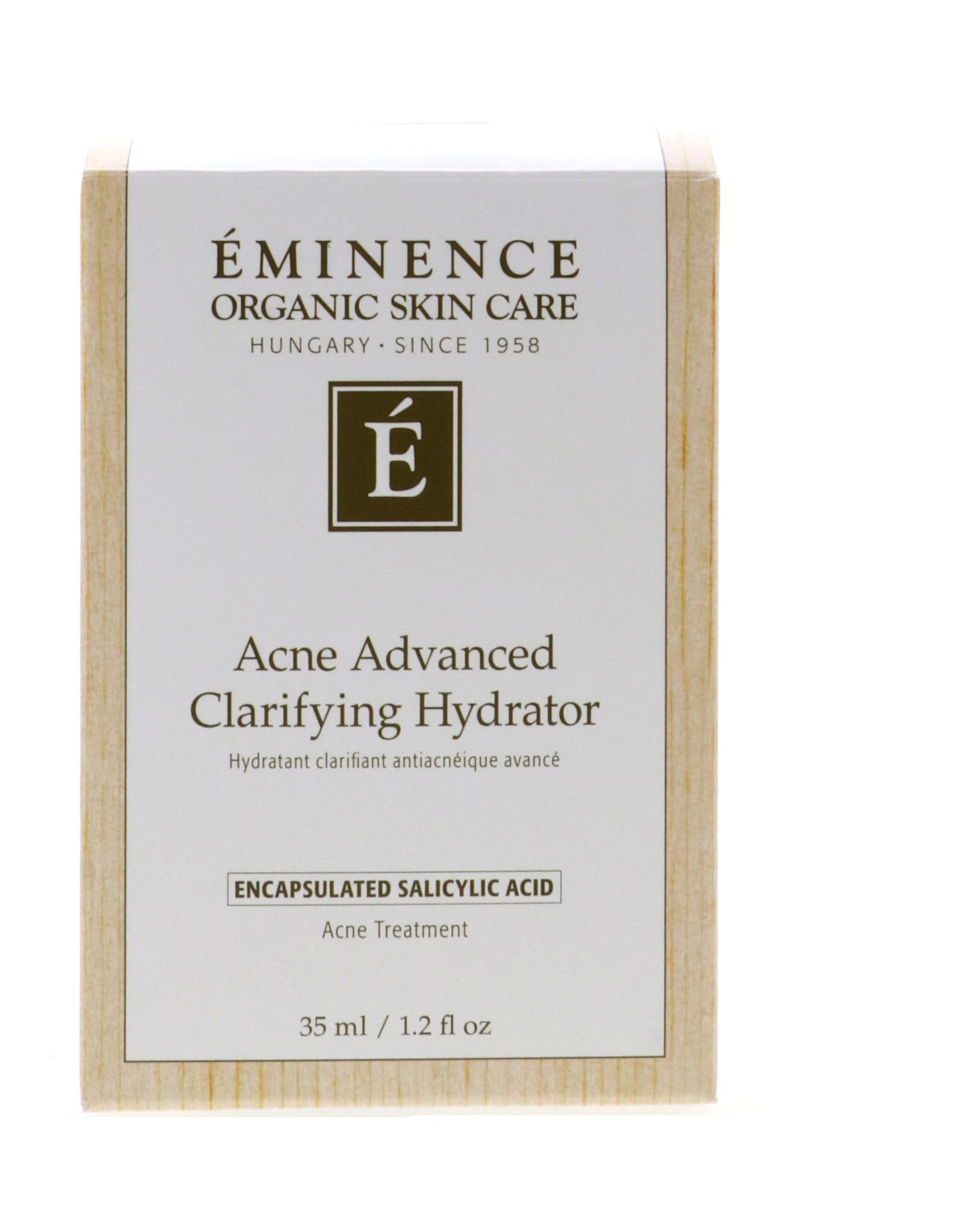 Eminence Hydratant Clarifiant Avancé pour l'acné – bouteille, hydratation légère et contrôle du sébum.