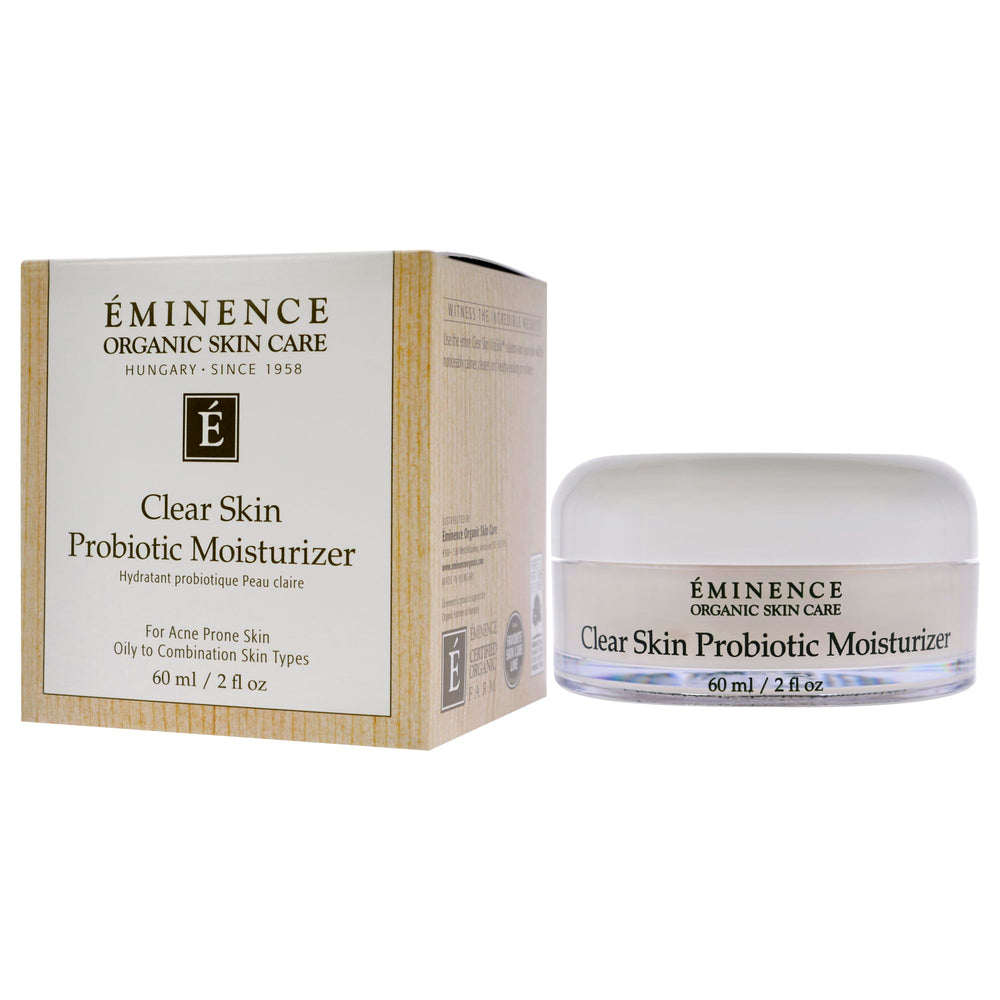 Eminence Hydratant Probiotique — application sur le visage pour une peau apaisée.