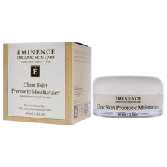 Eminence Hydratant Probiotique — application sur le visage pour une peau apaisée.