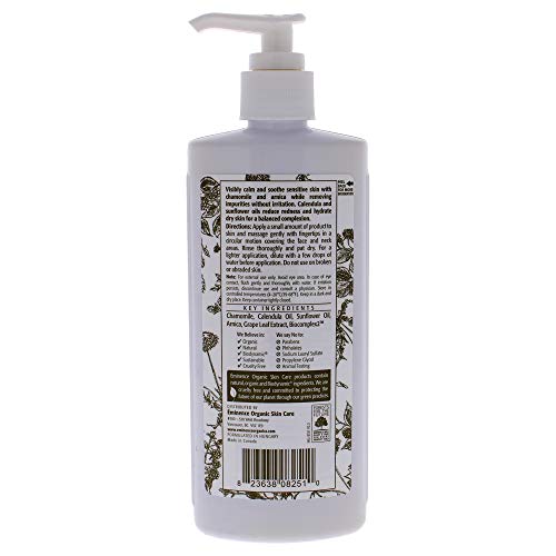 Eminence Calm Skin Camomille Nettoyant, après utilisation, peau hydratée et prête.