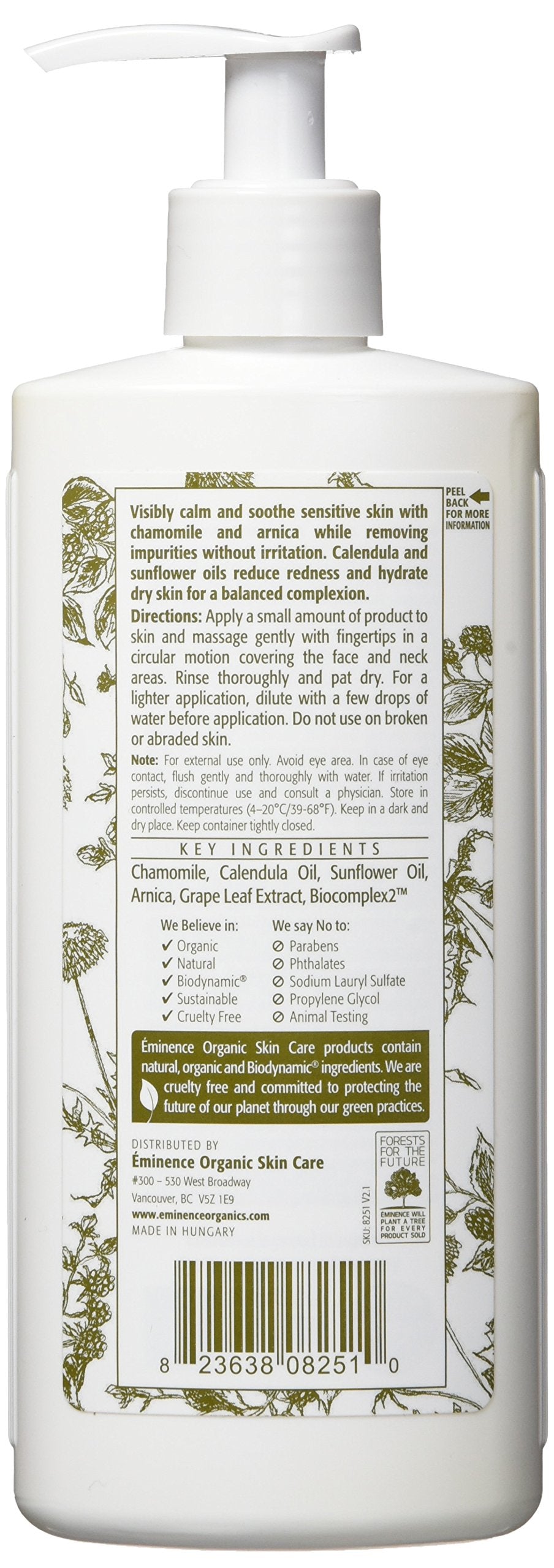 Eminence Calm Skin Camomille Nettoyant, texture crème veloutée, hydrate légèrement.
