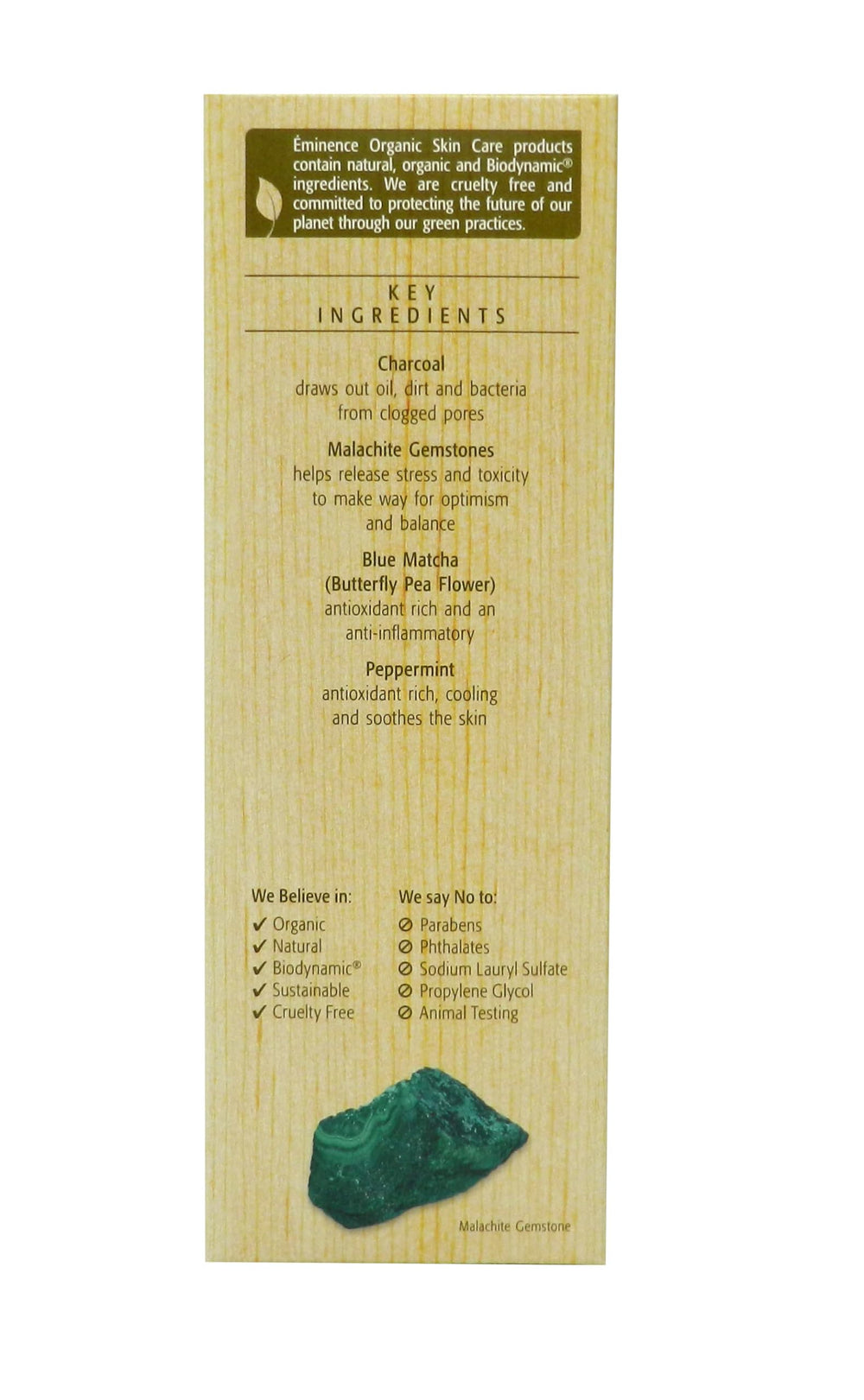 Eminence Charcoal Gel Nettoyant Blue Matcha – vitalité visible et peau tonifiée.