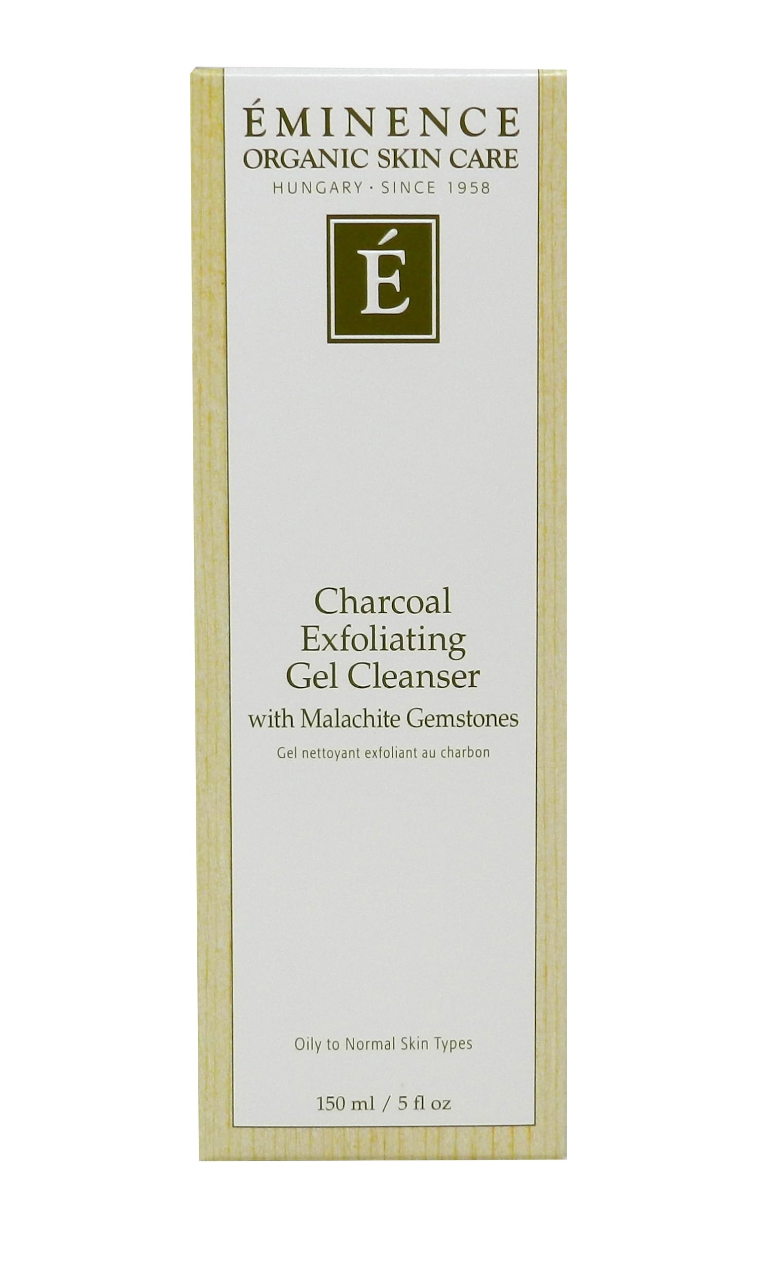 Eminence Charcoal Gel Nettoyant Malachite – sensation équilibrante et pores resserrés.