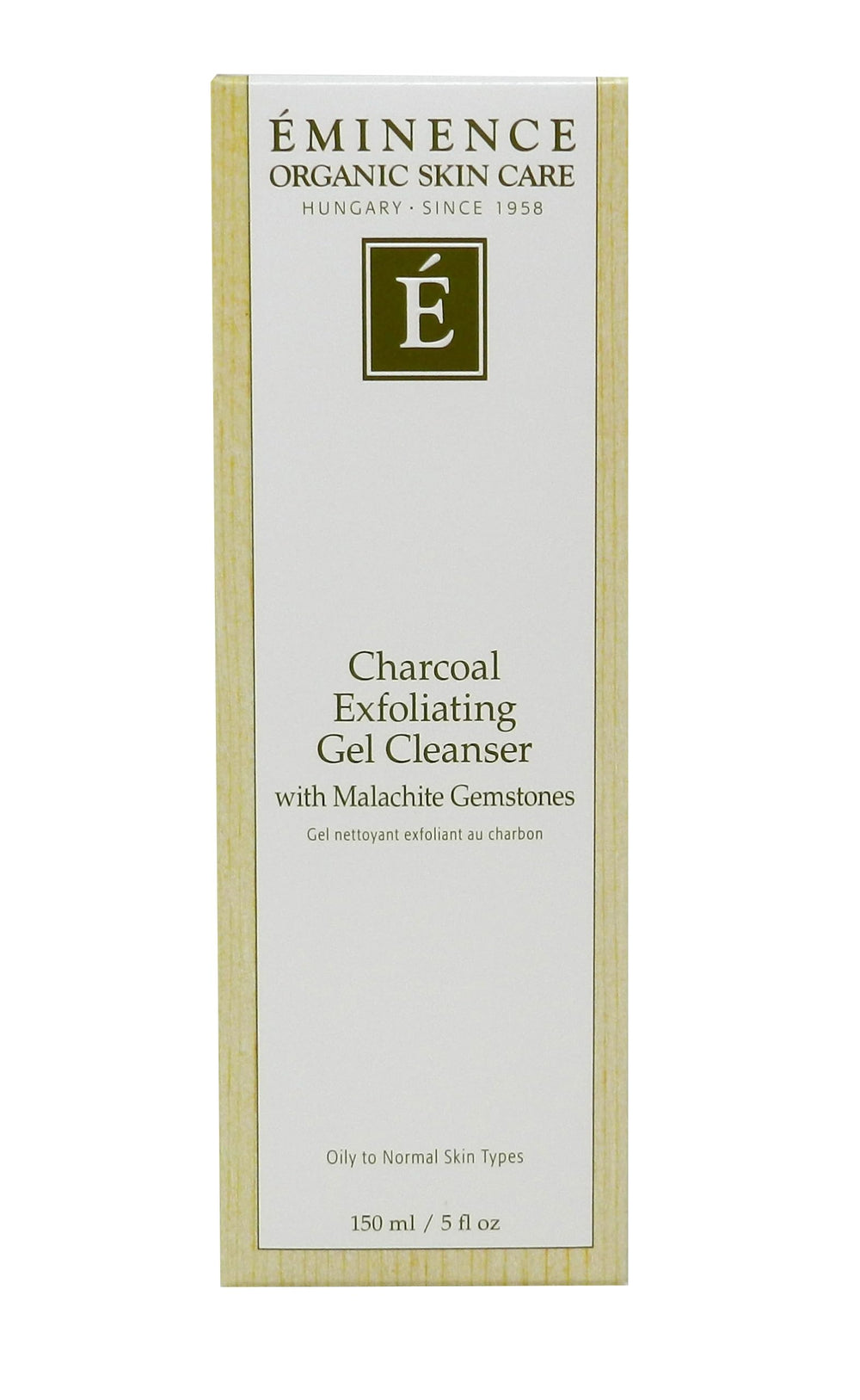 Eminence Charcoal Gel Nettoyant Malachite – sensation équilibrante et pores resserrés.