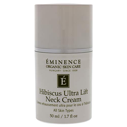 Crème pour le cou Eminence Hibiscus Ultra Lift, texture soyeuse idéale pour lisser et raffermir.