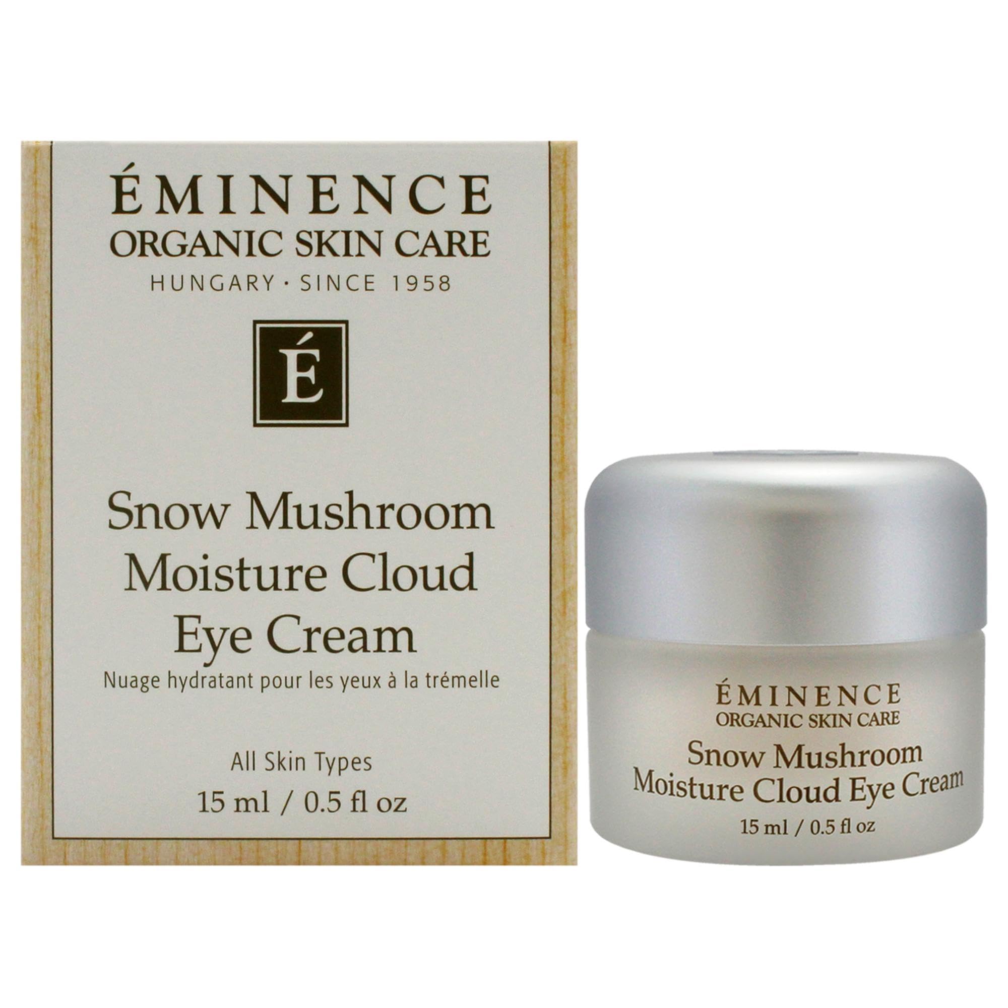 Crème Eminence contour des yeux neige mousse en pot, hydratation intense et regard revitalisé