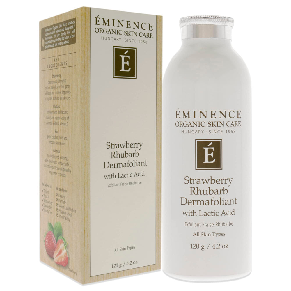 Eminence Dermafoliant Fraise Rhubarbe: massage-douce prépare la peau pour le soin