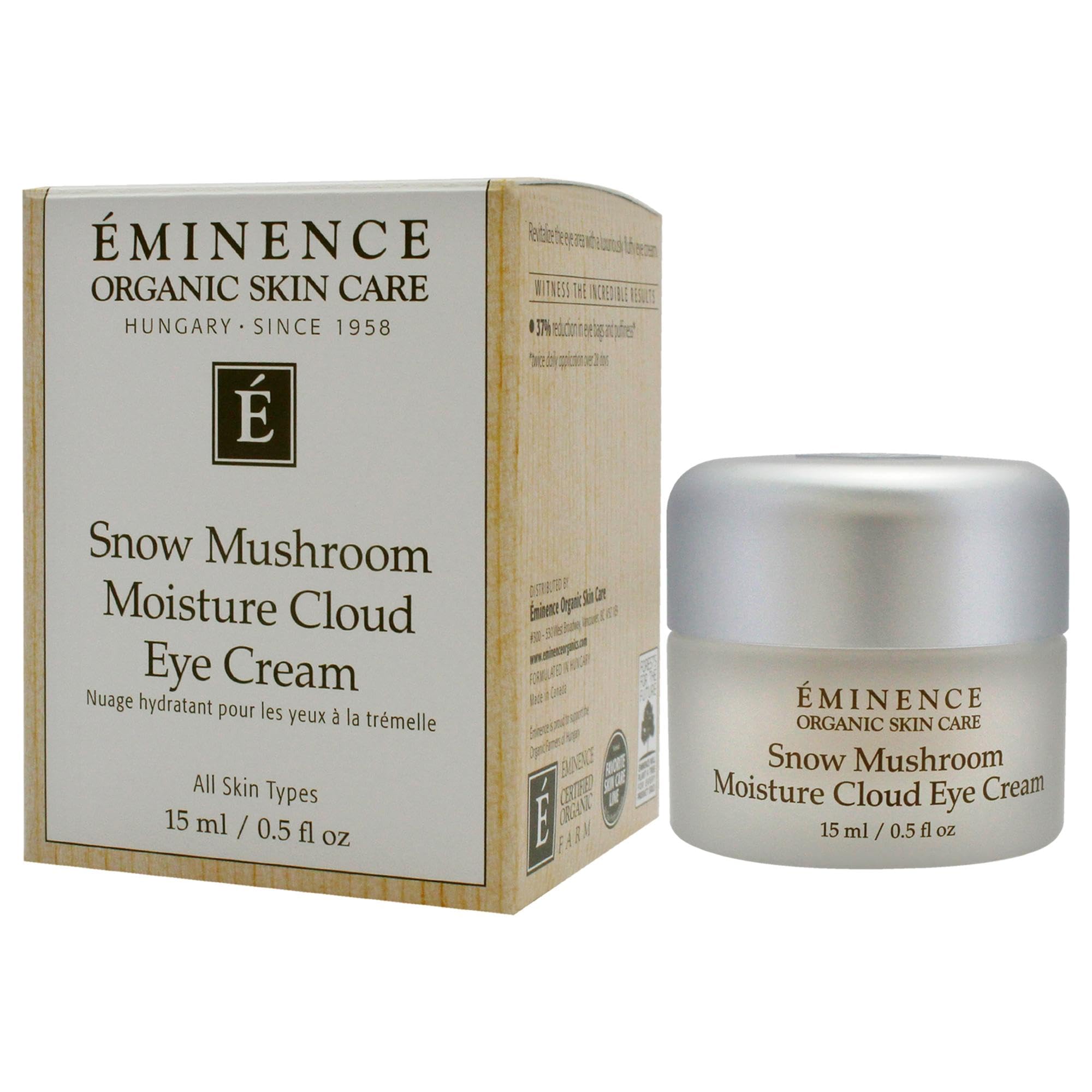 Emballage luxe crème contour des yeux Eminence, présentation haut de gamme