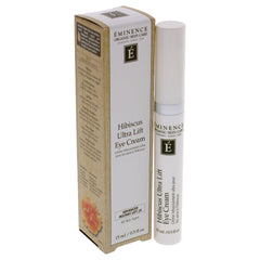 Crème Yeux Hibiscus Ultra Lift d’Eminence, résultats avant-après visibles et luminosité.