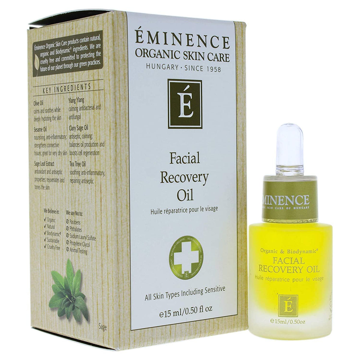 Eminence huile-relance-visage, flacon 15 ml, hydratation douce pour la peau
