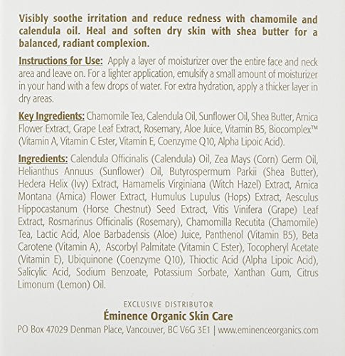 Apaisement naturel avec aloé véra et romarin, Eminence calme la peau.