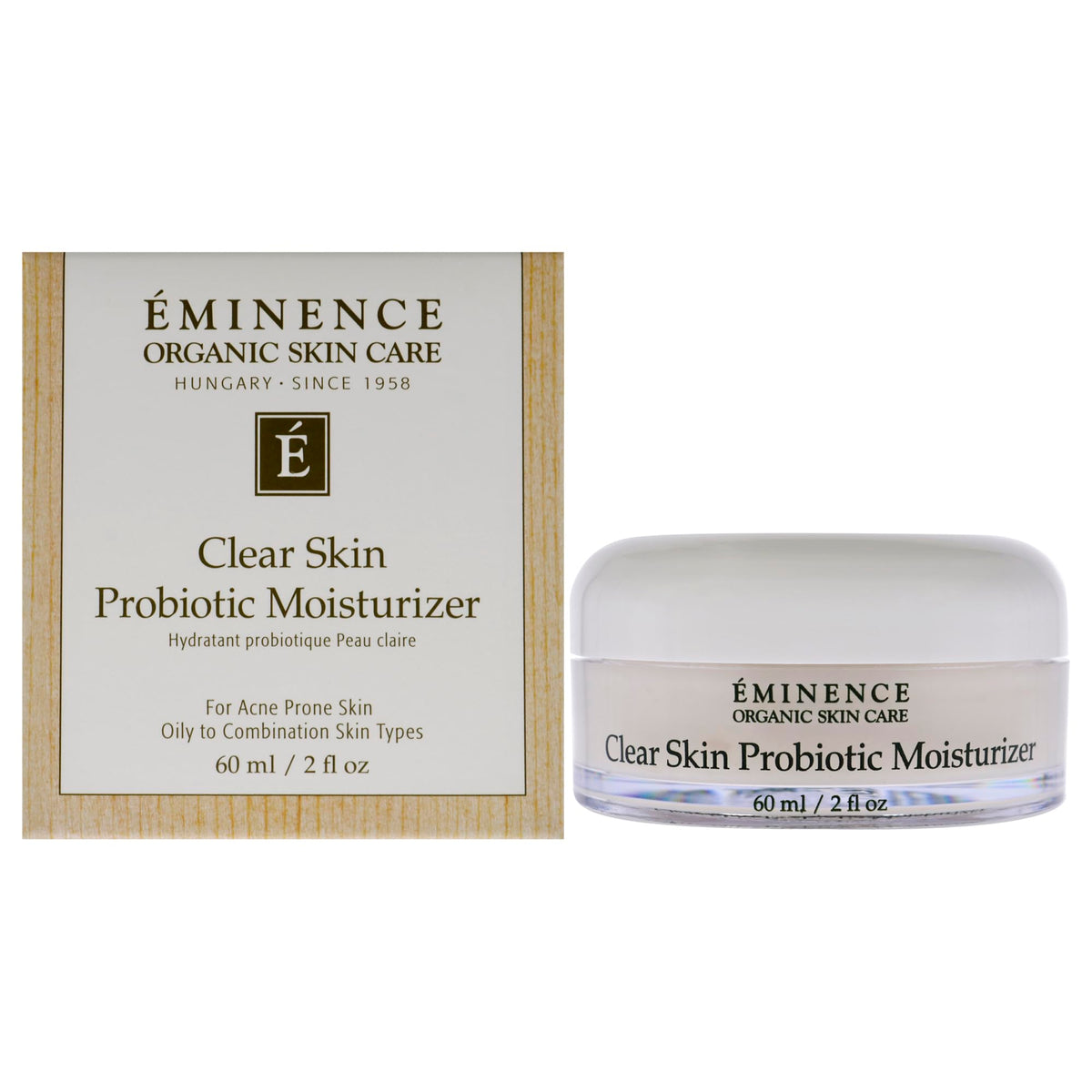 Eminence Hydratant Probiotique pour peau claire — flacon illustrant l'hydratation.