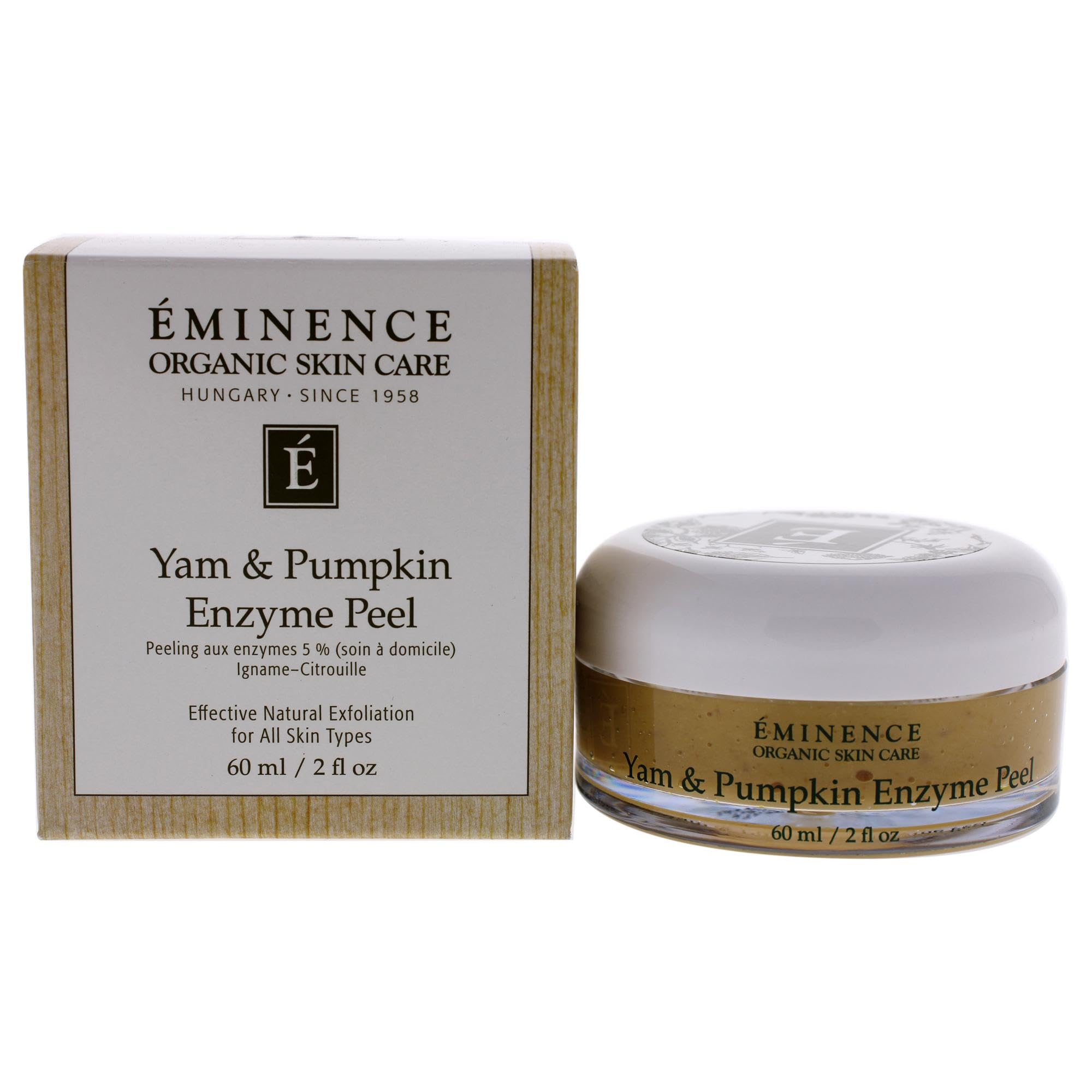 Peeling enzymatique igname et citrouille d'Éminence dans un pot, purifie et nourrit la peau.