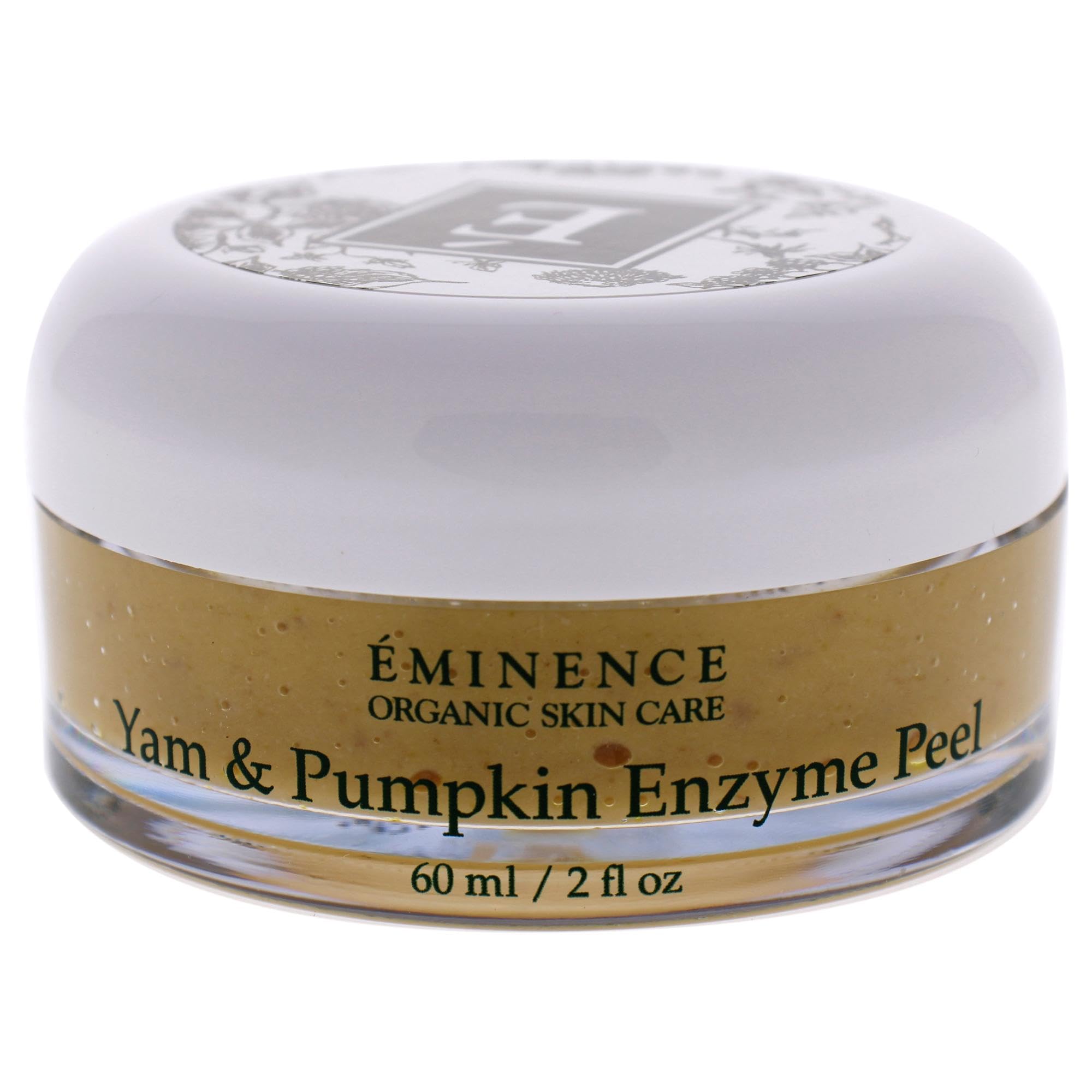 Texture crèmeuse du peeling enzymatique d'Éminence révélant l'éclat de la peau.