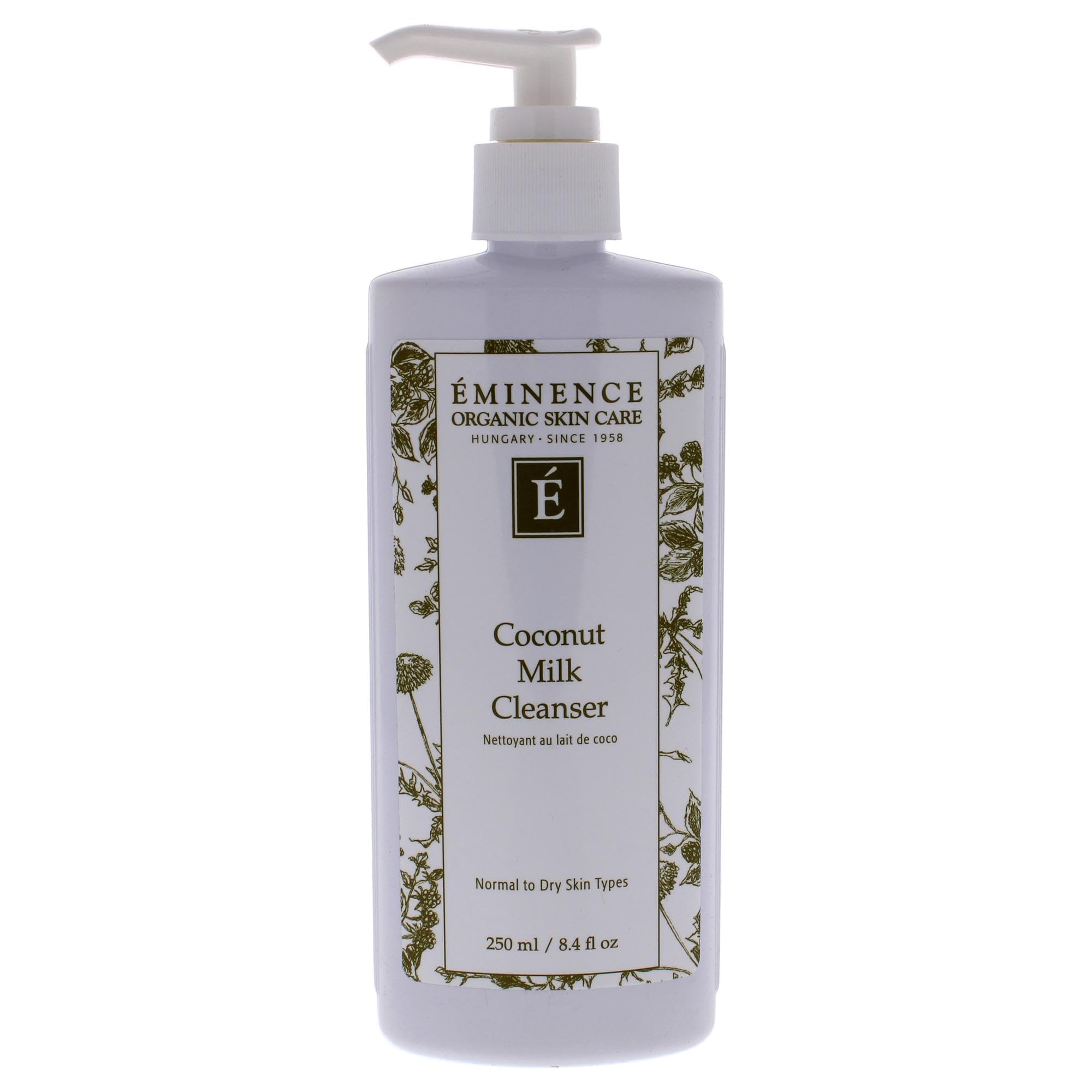 Eminence Lait Coco Nettoyant Visage : texture crémeuse pour une peau propre et rafraîchie.