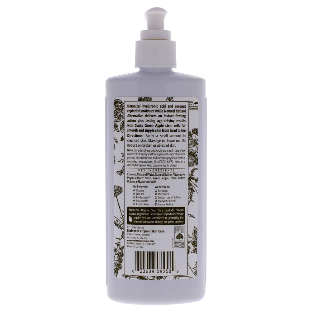 Lotion Eminence raffermissante coco – texture veloutée pour détendre et raffermir la peau.