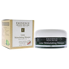 Application visage du masque Eminence citron vert bio pour un teint rosé lumineux