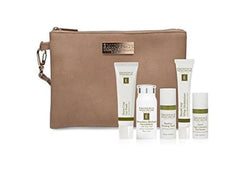 Coffret Mini Essentiels Eminence, vue compacte avec le poignet, idéal pour tester des soins naturels et hydrater durablement.