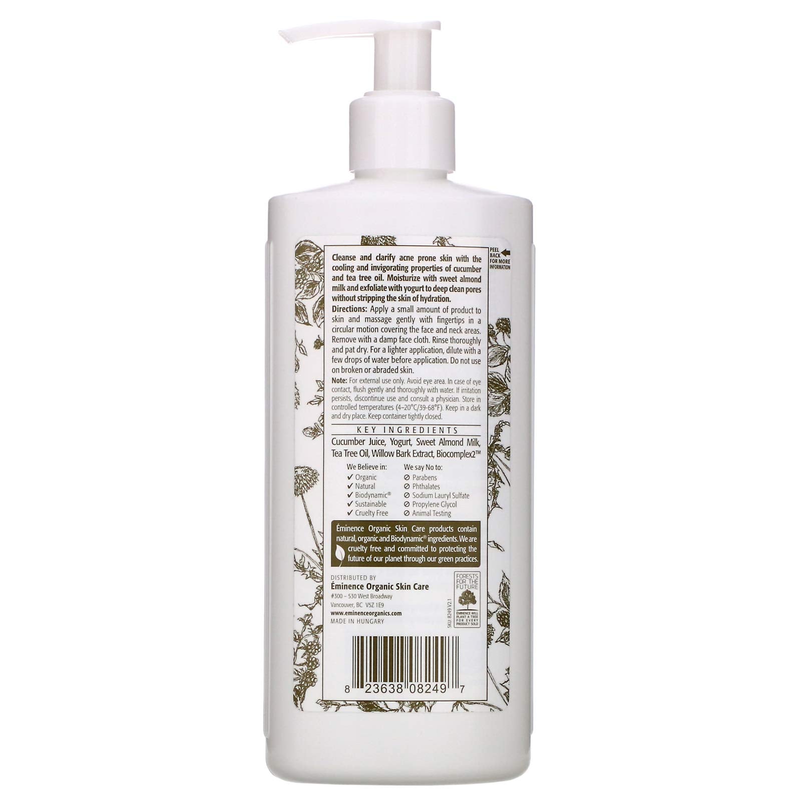 Eminence Clear Skin Probiotic Cleanser – texture crème-gel, parfait pour la routine quotidienne