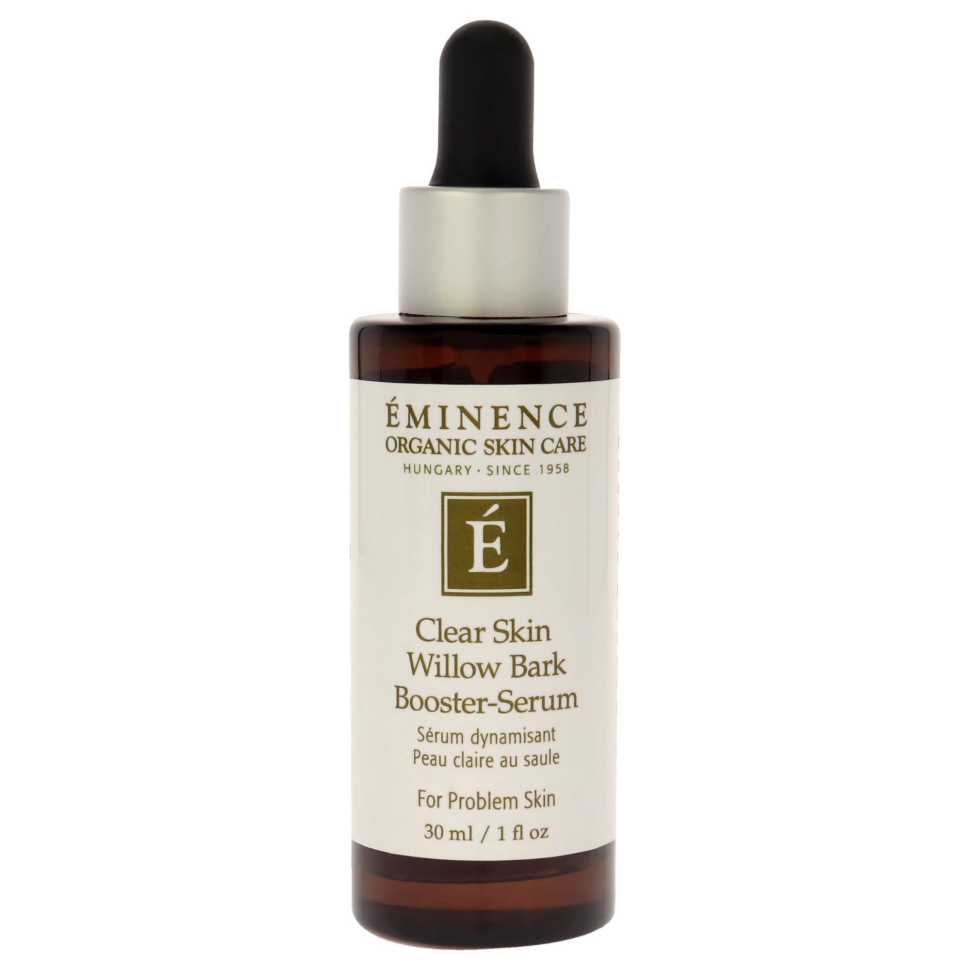 Texture sérum Eminence révélant peau plus lisse et tonifiée.