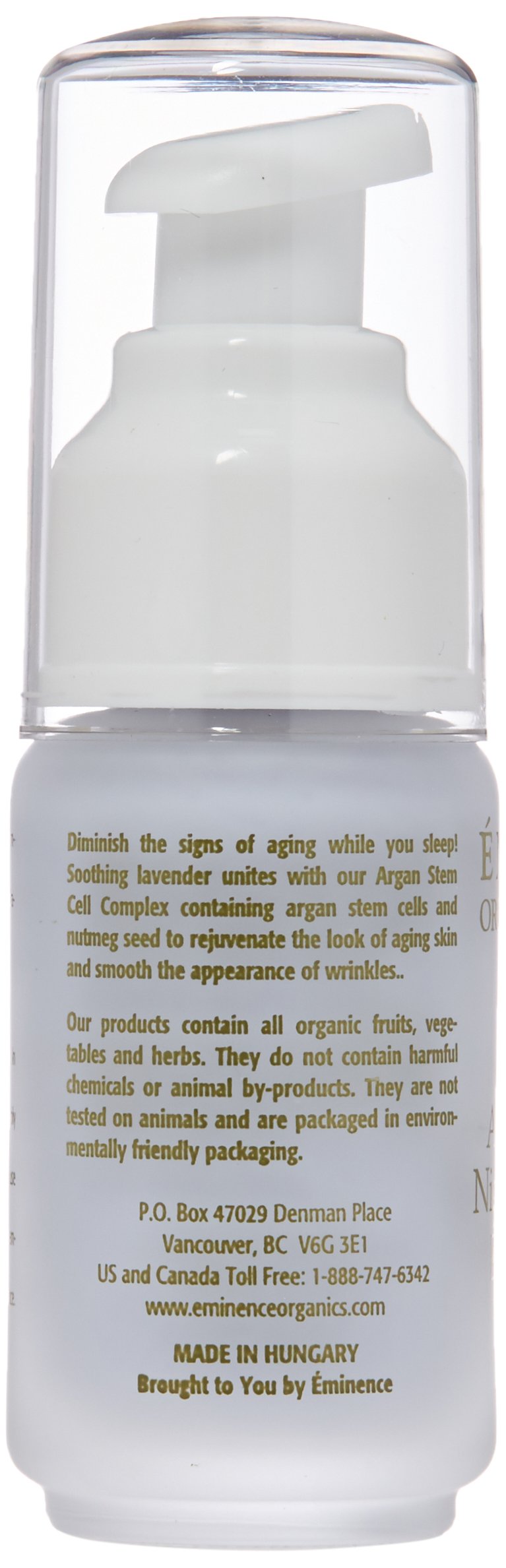Texture riche et soyeuse du sérum Eminence prête à être appliquée.