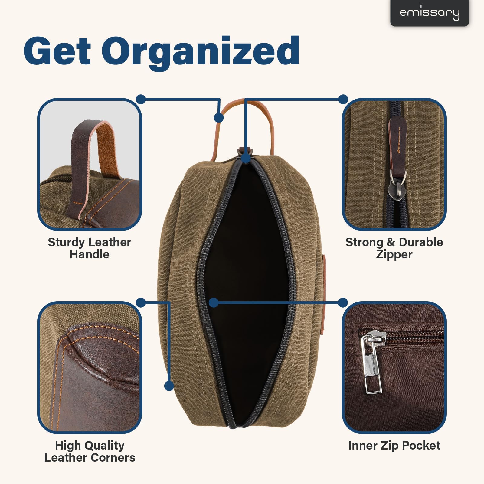Trousse Emissary vue arrière, transportable et légère pour vos articles.