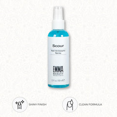 EMMA Beauty Scour laisse une brillance sans résidu collant.